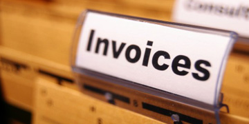 Invoices Folder Filed in a Cabinet